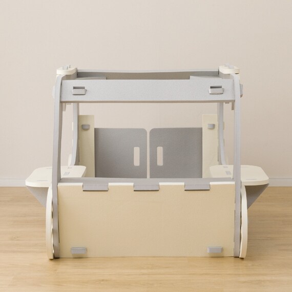 やわらか素材 ふわふわ キッズ馬車 抗菌付き(グレー) 9枚目画像