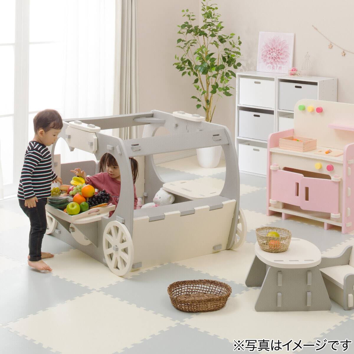 やわらか素材 ふわふわ キッズ馬車 抗菌付き(グレー) | ニトリネット
