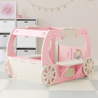 やわらか素材 ふわふわ キッズ馬車 抗菌付き(ピンク)