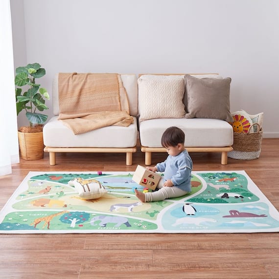 キッズプレイラグ 動物 GR 1枚目画像