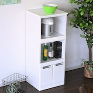 省スペースレンジ台(2段スライド 幅49cm WH)