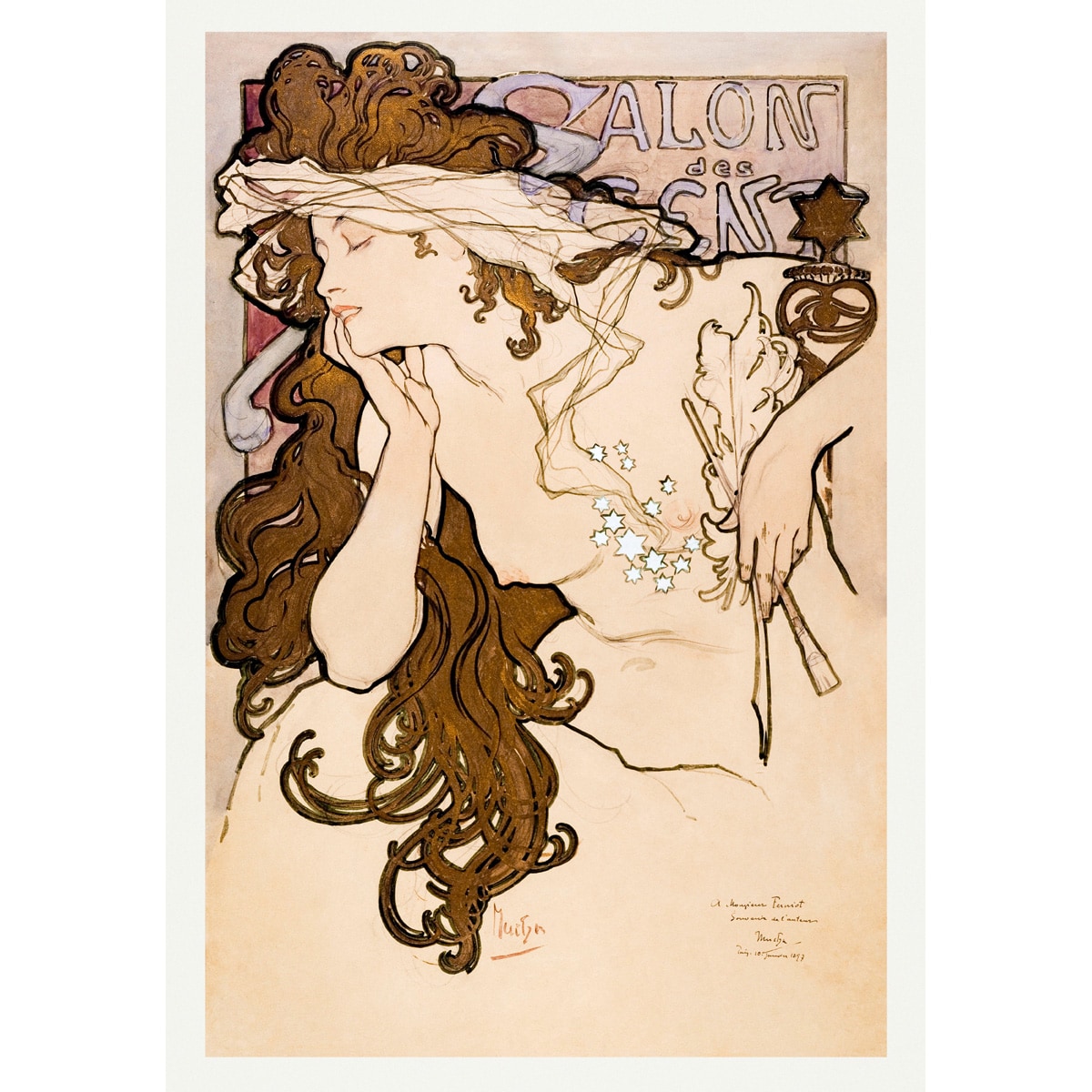 ミュシャ　アートパネル アートパネル Salon des Cent poster (ミュシャ) | ニトリネット