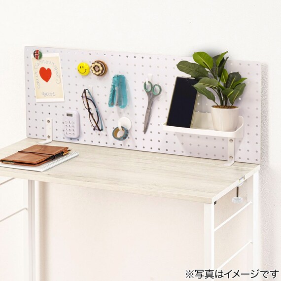 マグネット対応可能なスチールパンチングボード(77.2×29.7cm ホワイト)Nポルダ幅80cm対応 3枚目画像