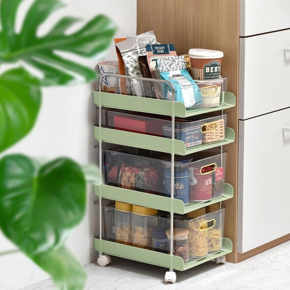 スリムワゴン(4段 グリーン) 1枚目画像