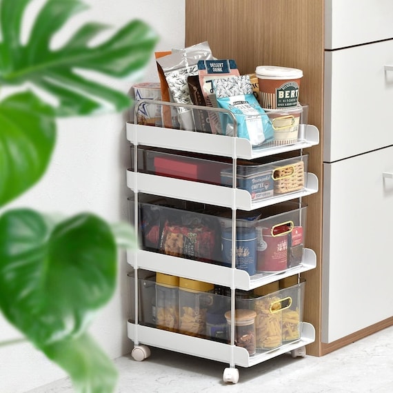 スリムワゴン(4段 ホワイト) 1枚目画像