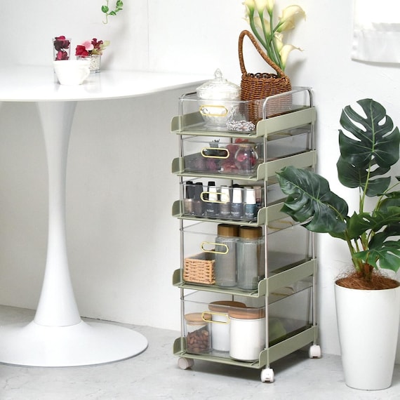 スリムワゴン(5段 グリーン) 1枚目画像