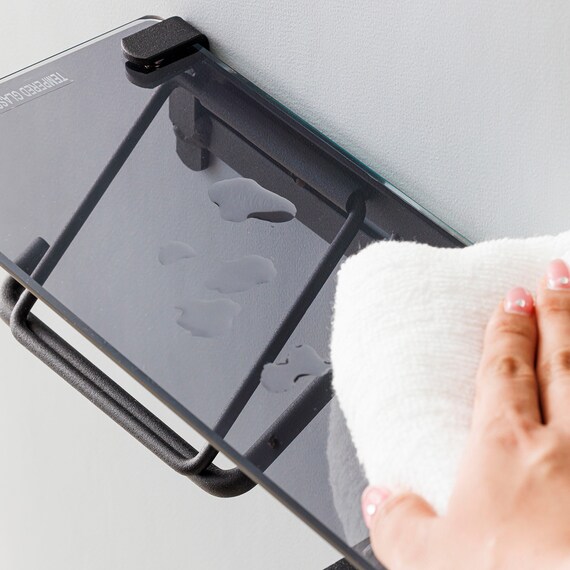 棚付きトイレットペーパーホルダー(ストックタイプ ガラスブラック) 8枚目画像