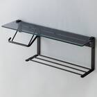 棚付きトイレットペーパーホルダー(ストックタイプ ガラスブラック) 9枚目画像