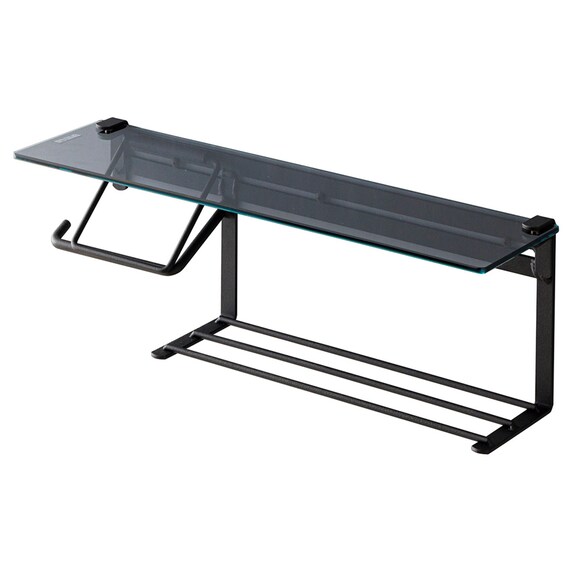 棚付きトイレットペーパーホルダー(ストックタイプ ガラスブラック) 11枚目画像