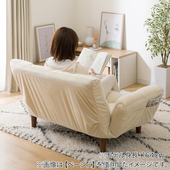 コンパクトソファ 布張りタイプ (ポケット ベロア GY) 5枚目画像