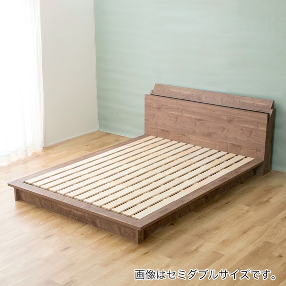シングル コンセント棚付きステージすのこベッド(BR) 3枚目画像