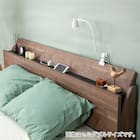 シングル コンセント棚付きステージすのこベッド(BR) 5枚目画像