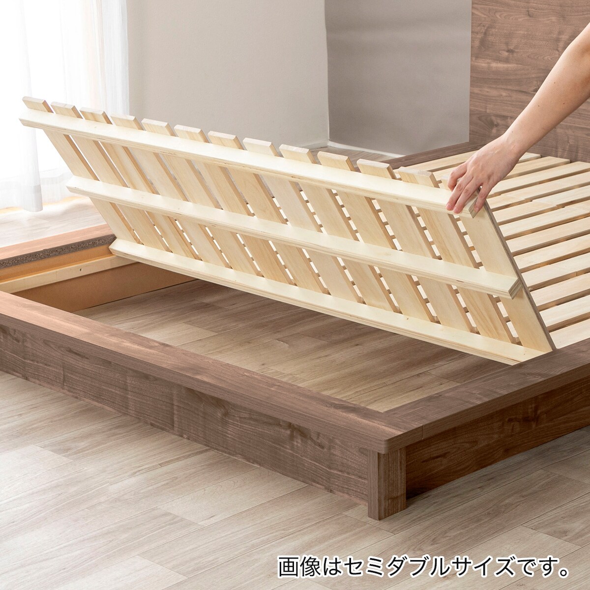 【最終セール】ニトリ　木製スノコベッド クイーンサイズ ニトリ ベッド クイーン すのこベッドフレーム(ロデリック-S/MBR