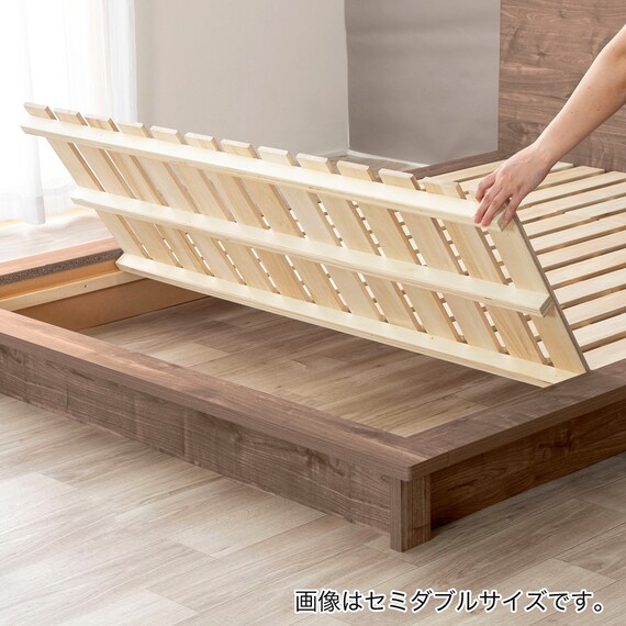 クイーン コンセント棚付きステージすのこベッド(BR) 7枚目画像