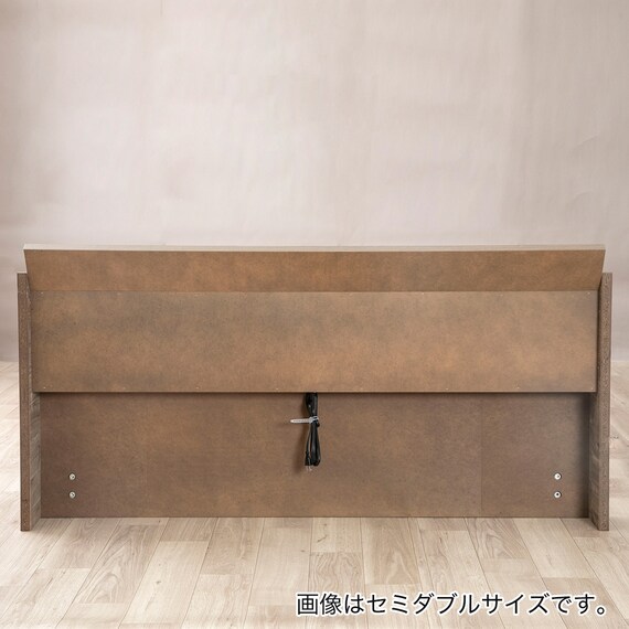 クイーン コンセント棚付きステージすのこベッド(BR) 8枚目画像