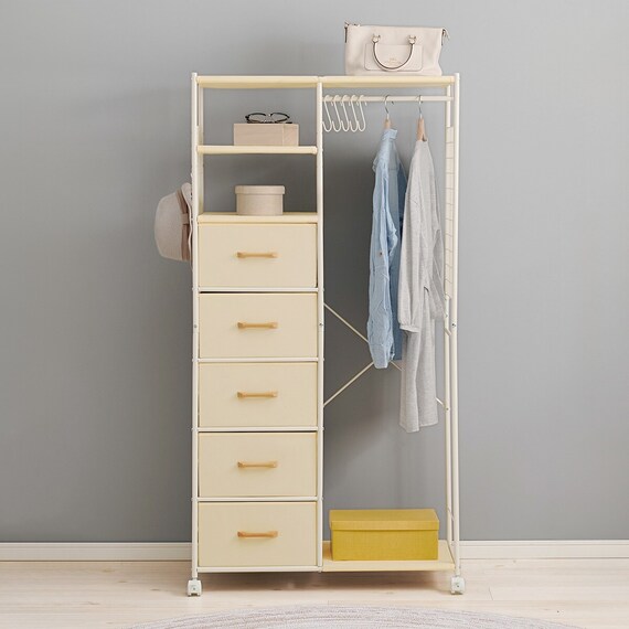 たっぷり収納できるハンガーラック(幅80 WH) 1枚目画像