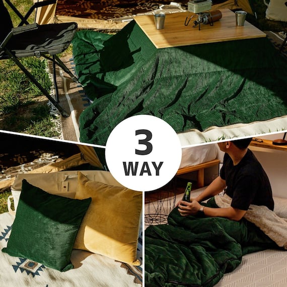 こたつ布団にもなる寝袋 コーデュロイBE 1枚目画像