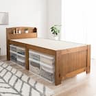 宮付きすのこベッド (ハイタイプ S LBR) 1枚目画像