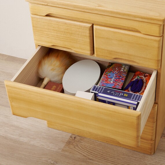 天然木仏壇チェスト3段(LBR) 4枚目画像