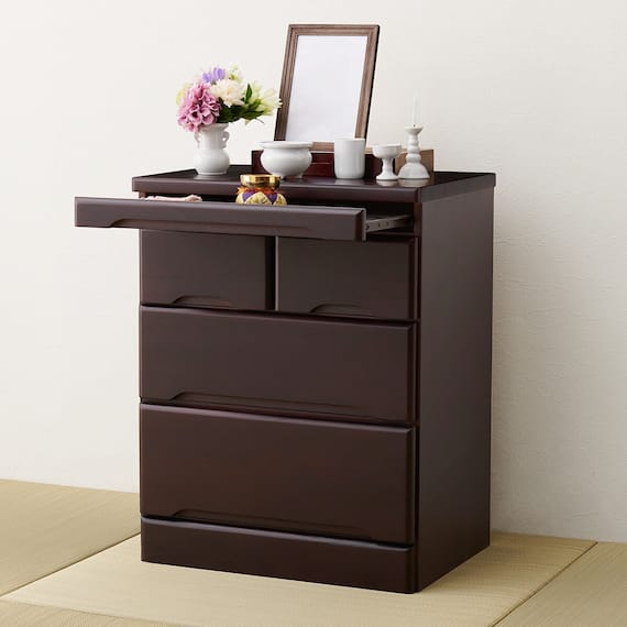 天然木仏壇チェスト3段(DBR) 1枚目画像