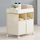 ランドリーワゴン (幅52 2列 ホワイト) 1枚目画像