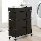 ランドリーチェスト (幅66 引出5杯 ダークブラウン) 1枚目画像