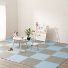 抗菌大判パズルマット３０Pセット（約６畳用）(ダークグレー×ブルー) 2枚目画像