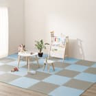 抗菌大判パズルマット30Pセット(約6畳用)(ダークグレー×ブルー) 2枚目画像