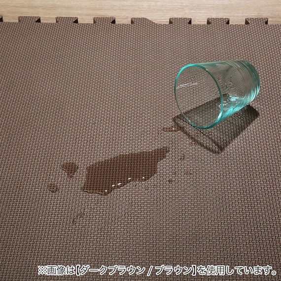 抗菌大判パズルマット30Pセット(約6畳用)(ダークグレー×ブルー) 10枚目画像