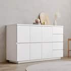 シンプルデザインキャビネット (幅119cm WH) 1枚目画像