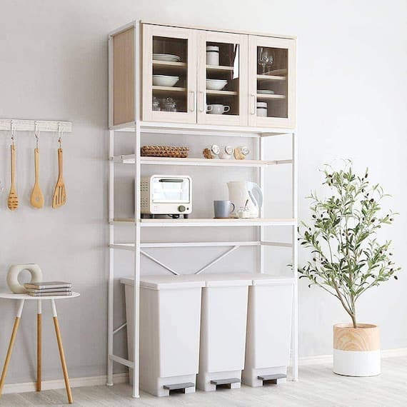 ナチュラルテイストのごみ箱上ラック ワイド (WW) 1枚目画像