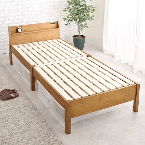 組立簡単 頑丈ロングベッド (シングル LBR) 1枚目画像