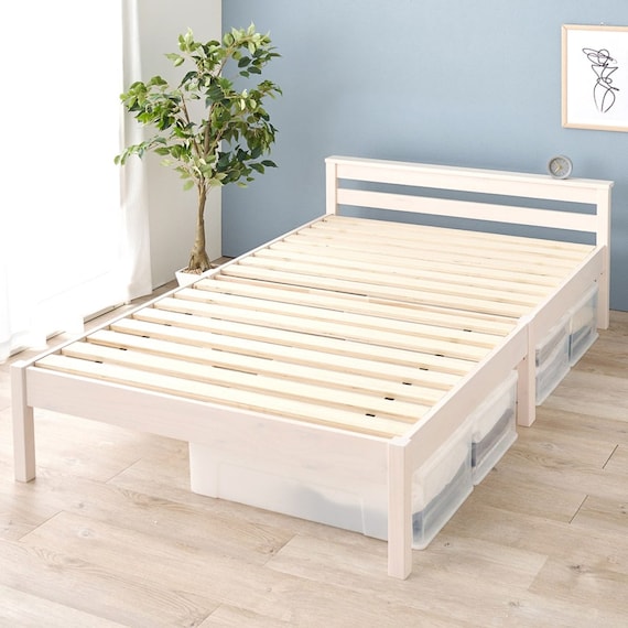 組立簡単 頑丈すのこベッド (セミダブル WW) 1枚目画像