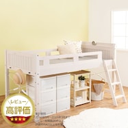 頑丈棚付きロフトベッド