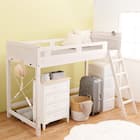 頑丈棚付きロフトベッド ミドルタイプ(高さ159cm WW) 1枚目画像