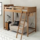 頑丈棚付きロフトベッド ハイタイプ(高さ186cm LBR) 1枚目画像