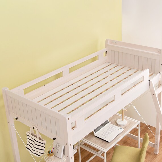 頑丈棚付きロフトベッド ハイタイプ(高さ186cm WW) 2枚目画像