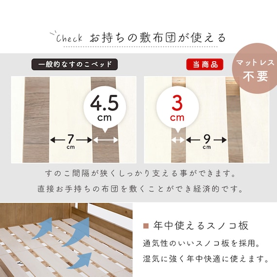 頑丈棚付きロフトベッド ハイタイプ(高さ186cm WW) 13枚目画像