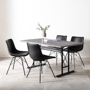 コンクリート調ダイニング5点セット