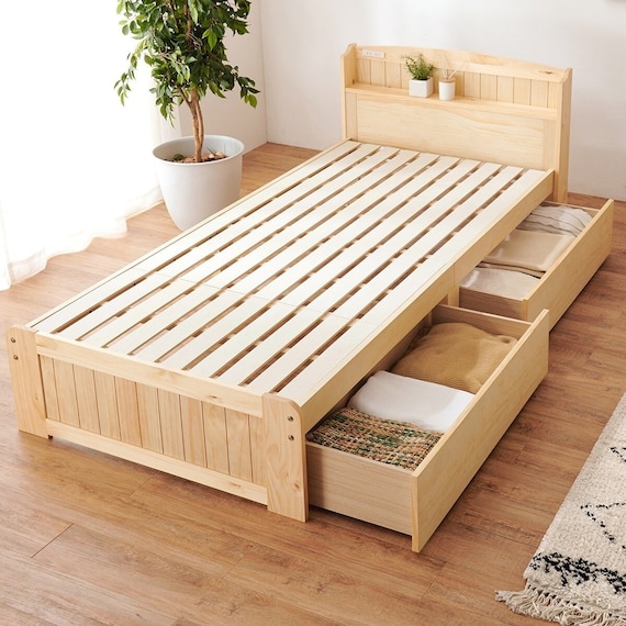 シングル 宮付きすのこベッド (引出し付きタイプ NA) 1枚目画像