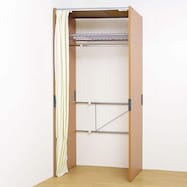 伸縮クローゼットハンガーラック(上棚付きタイプ)