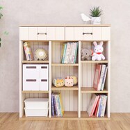 積み重ねもできる引出し付きオープンラック (幅90cm)【期間限定価格:11/28~1/5まで】