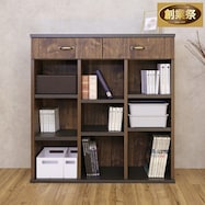 積み重ねもできる引出し付きオープンラック(幅90cm BR)【期間限定価格:11/28~1/5まで】