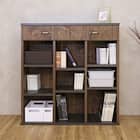 積み重ねもできる引出し付きオープンラック(幅90cm BR) 1枚目画像