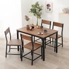 シンプルな木目調ダイニング5点セット (BR/BK) 1枚目画像