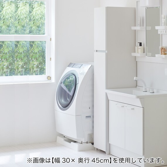 [パントリータイプ] 幅1cm単位で選べる隙間ワゴン (幅30×奥行55cm WH) 3枚目画像