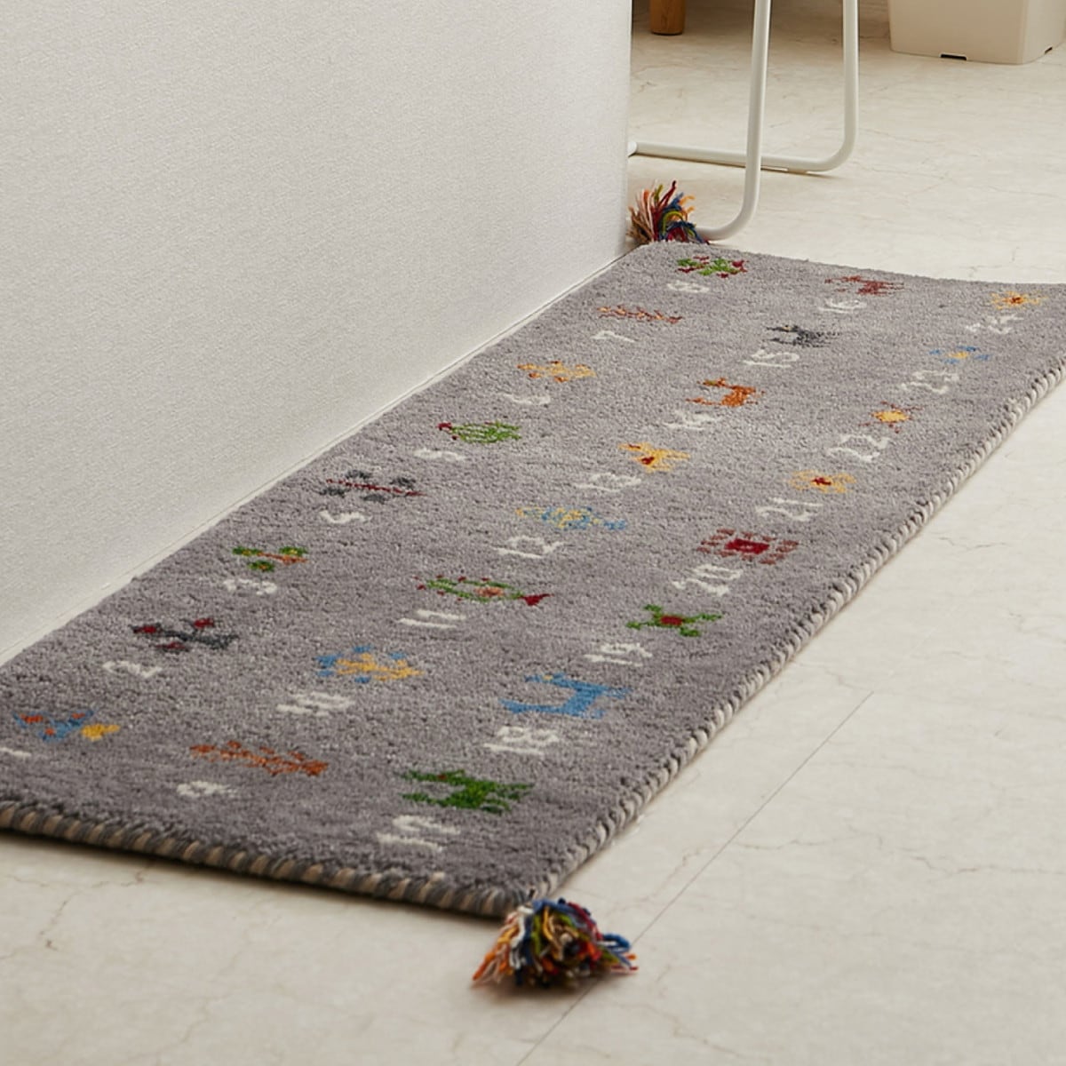 ウールギャベ手織り71×137㎝キッチンマット新品未使用 HAGiHARA ギャッベ ギャベ キッチンマット ギャッベマット