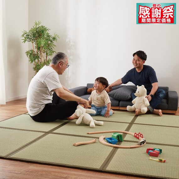 たためる い草置き畳 9面連結 225×225cm 1枚目画像