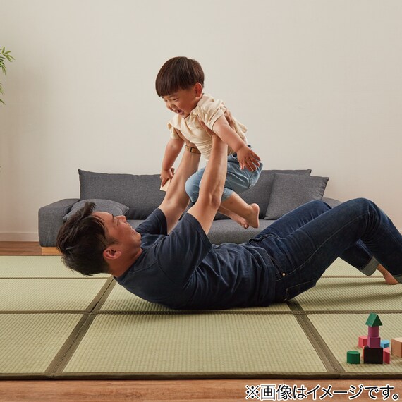 たためる い草置き畳 9面連結 225×225cm 13枚目画像