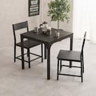 シンプルな木目調ダイニング3点セット LDS4553 (DBR/BK) 1枚目画像